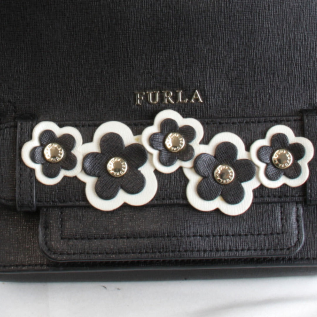 【価格改定】良品『USED』 
Furla フルラ 
 チェーン ショルダーバッグ 
レザー ブラック