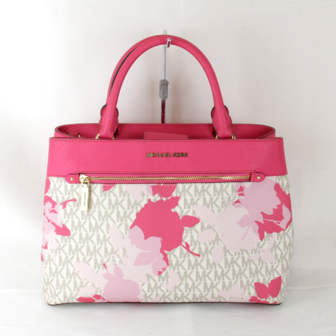 美品『USED』 
Michael Kors マイケルコース 
 2way 花柄 ショルダーバッグ 
レザー ピンク