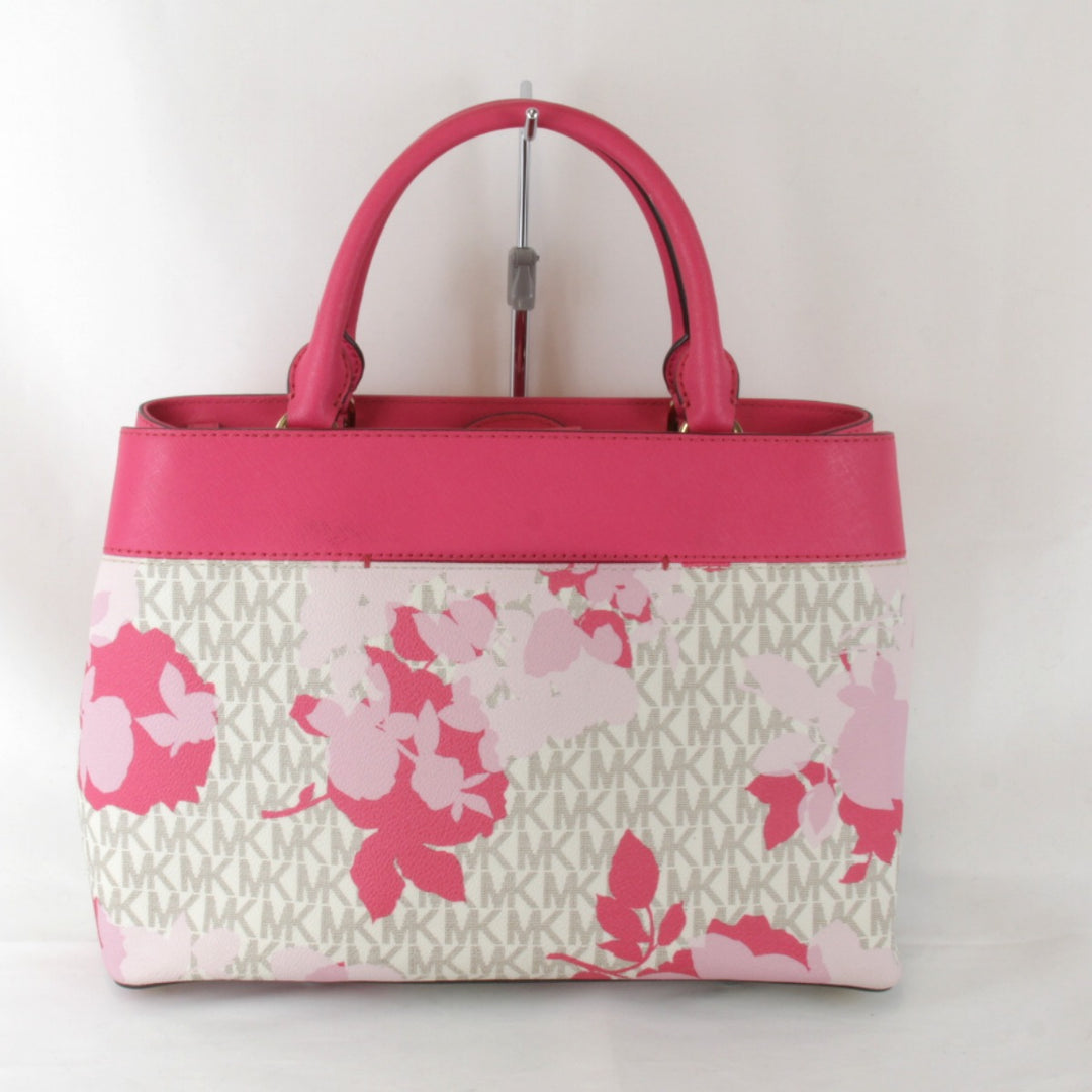 美品『USED』 
Michael Kors マイケルコース 
 2way 花柄 ショルダーバッグ 
レザー ピンク