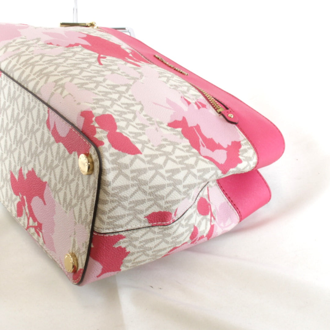 美品『USED』 
Michael Kors マイケルコース 
 2way 花柄 ショルダーバッグ 
レザー ピンク