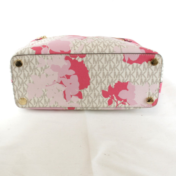 美品『USED』 
Michael Kors マイケルコース 
 2way 花柄 ショルダーバッグ 
レザー ピンク