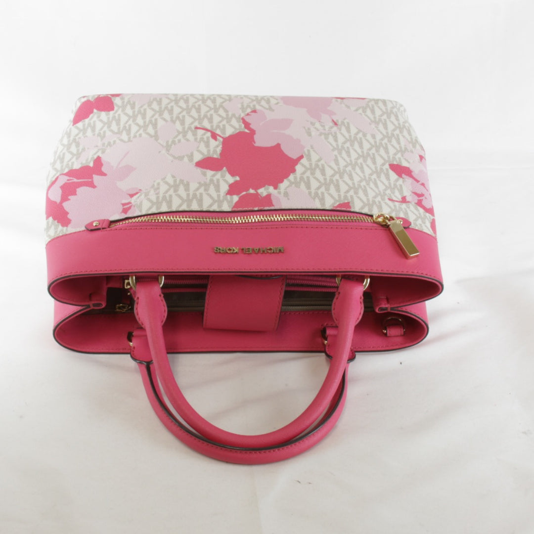 美品『USED』 
Michael Kors マイケルコース 
 2way 花柄 ショルダーバッグ 
レザー ピンク