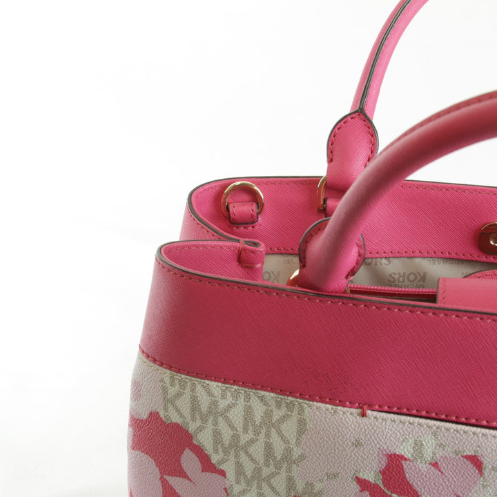 美品『USED』 
Michael Kors マイケルコース 
 2way 花柄 ショルダーバッグ 
レザー ピンク