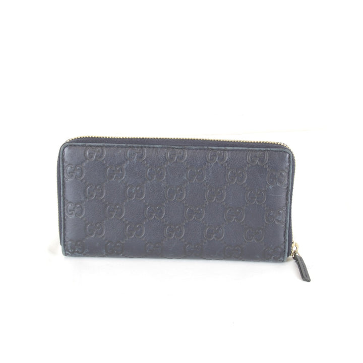 『USED』 
GUCCI グッチ 
 グッチシマ ラウンドファスナー 307980・2067 長財布 
シマレザー ネイビー