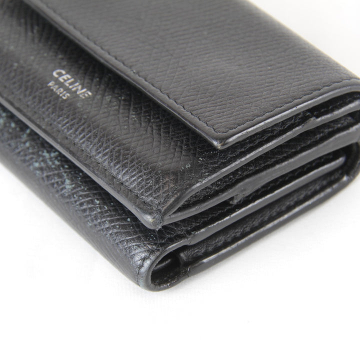 【価格改定】『USED』 
CELINE セリーヌ 
 10E603BEL 三つ折り財布 
レザー ブラック
