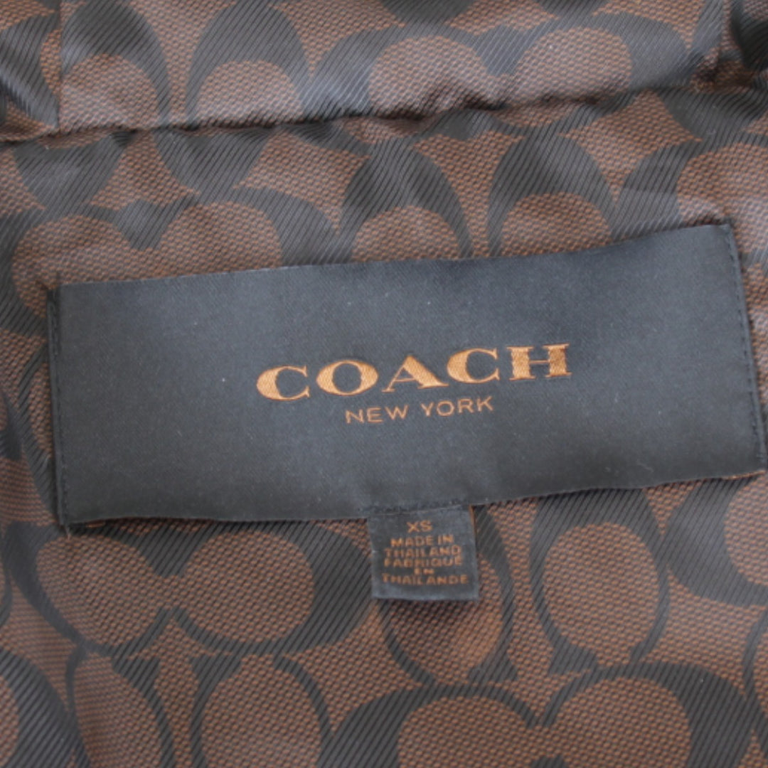 『USED』 
COACH コーチ 
 裏シグネチャー ベルトダウンコート XSサイズ ダウンジャケット 
ナイロン/ポリエステル /フェイクファー/ダウン/フェザー ブラック