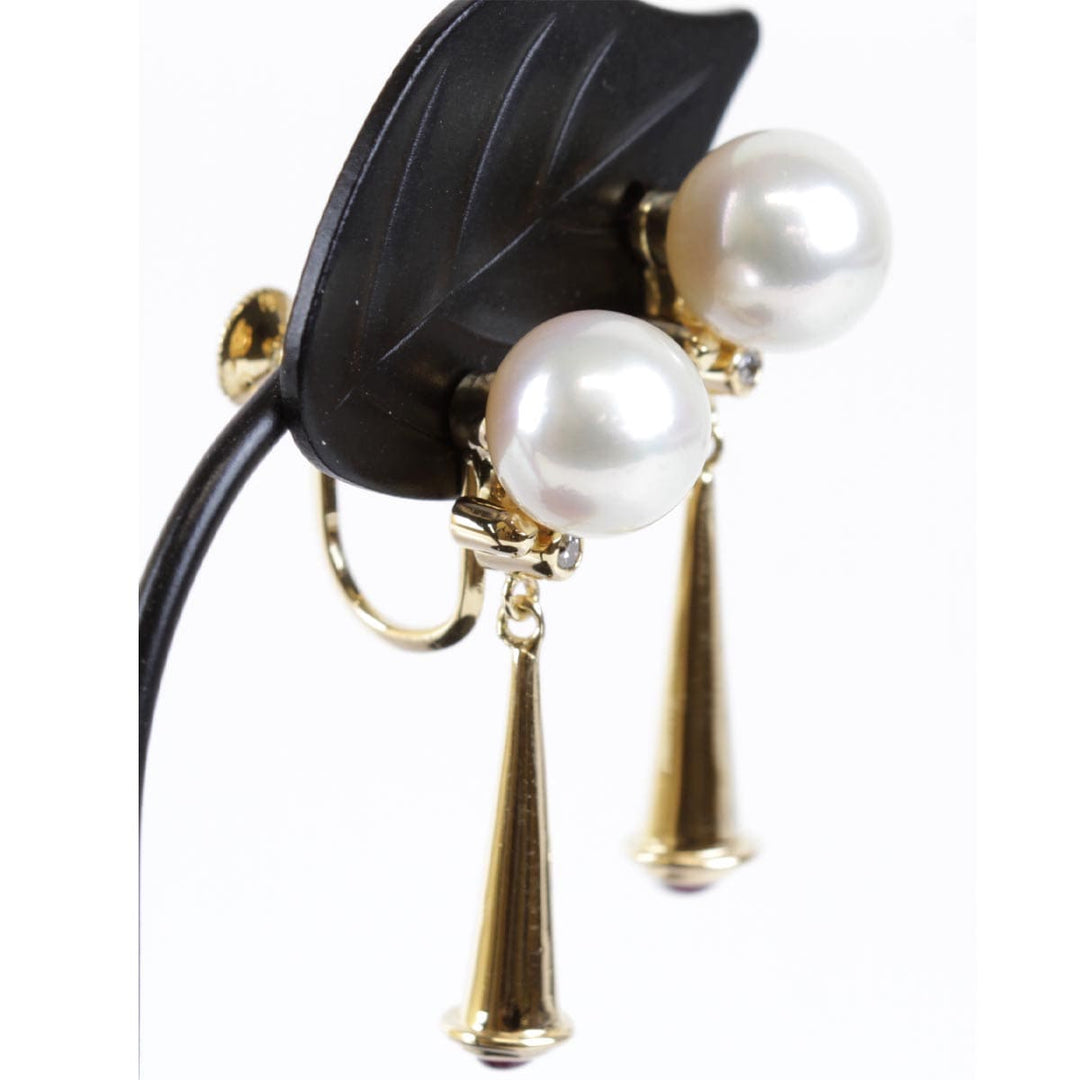 美品『USED』 K18/パール 
イヤリング
 6.8g