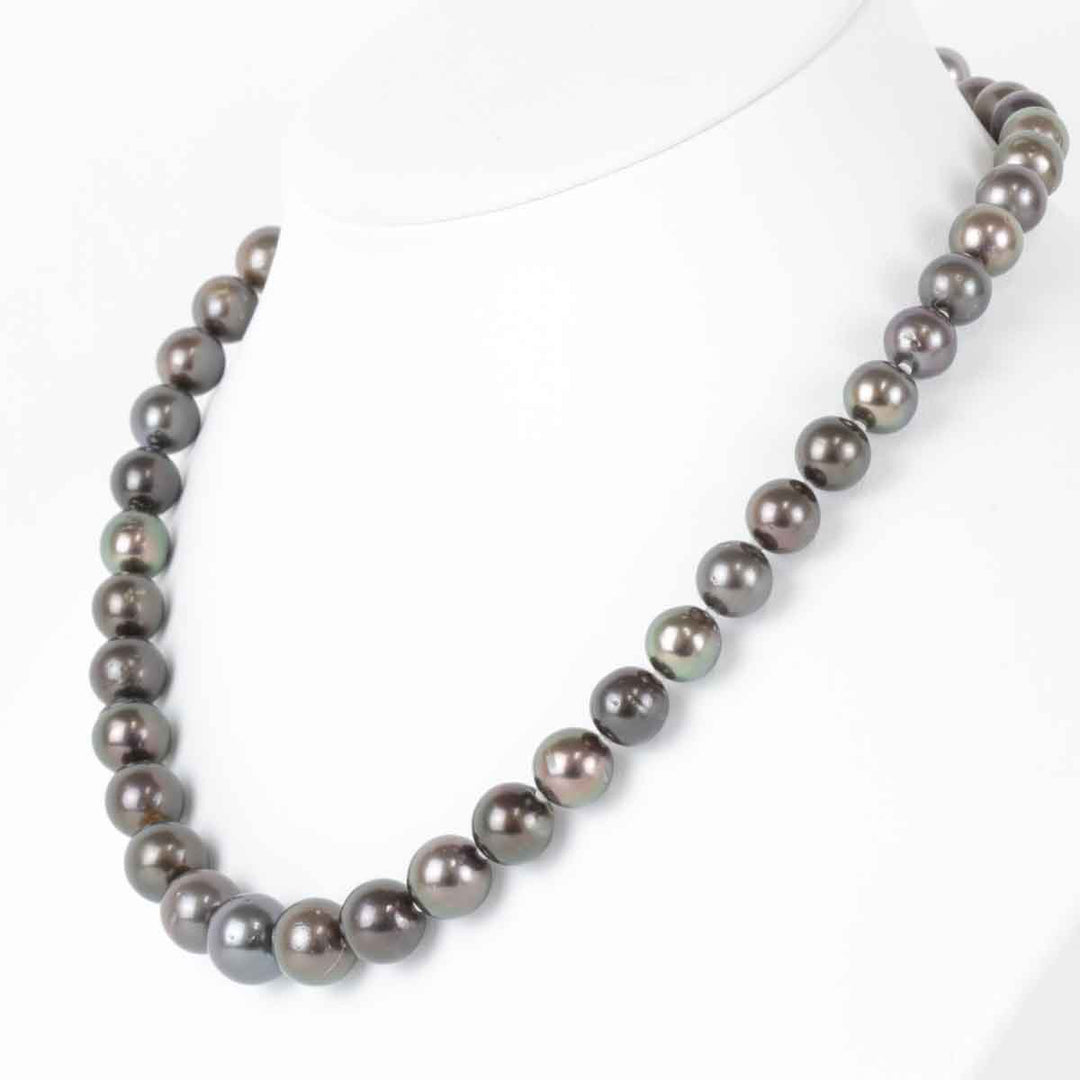 美品『USED』 ブラックパール（黒蝶真珠）/K14WG 
ネックレス
 ダイヤモンド 0.02