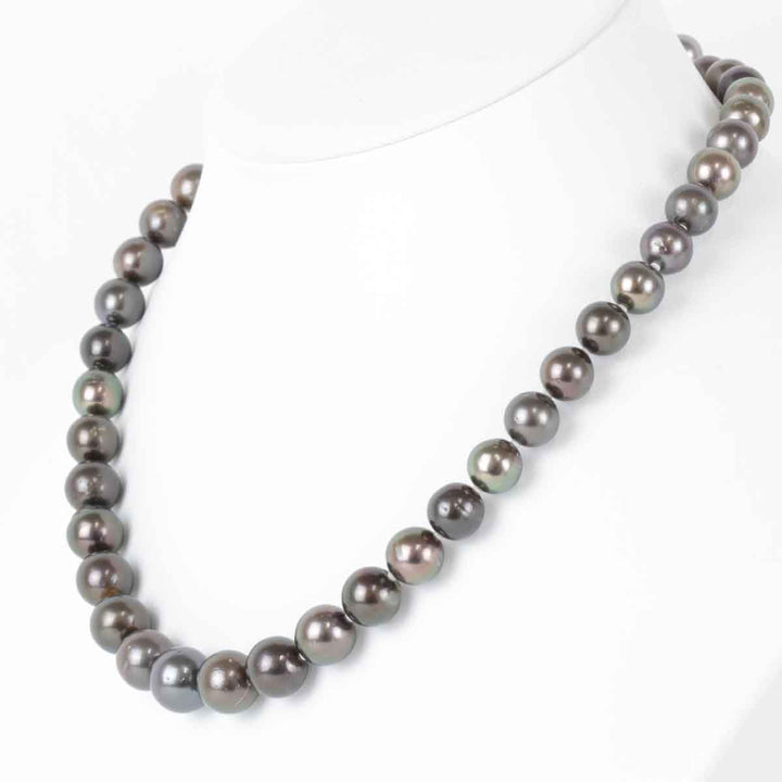 美品『USED』 ブラックパール（黒蝶真珠）/K14WG 
ネックレス
 ダイヤモンド 0.02
