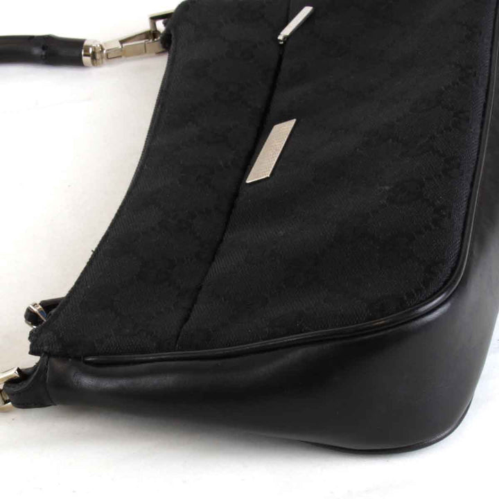 良品『USED』 
GUCCI グッチ 
 001・3870 001274 ハンドバッグ 
バンブー/GGキャンバス ブラック