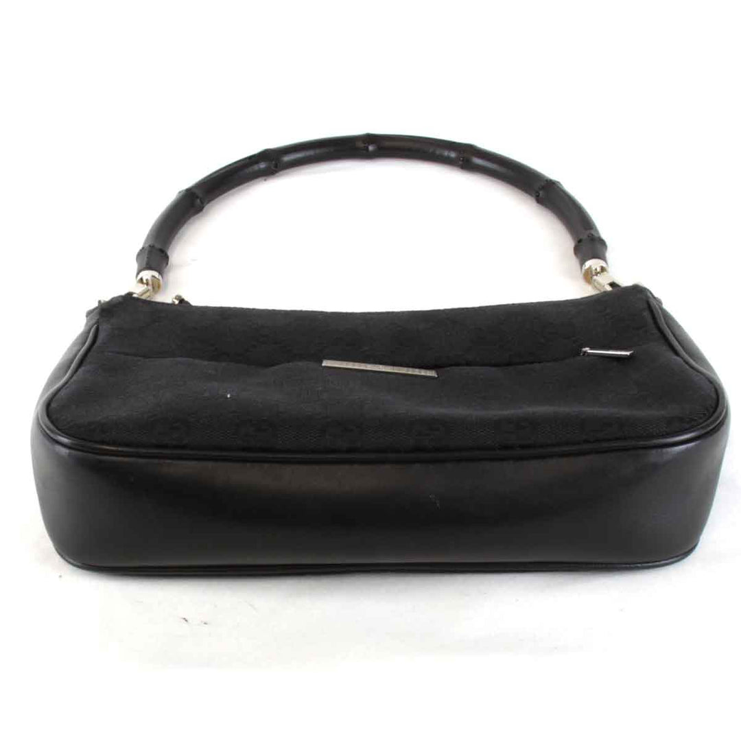 良品『USED』 
GUCCI グッチ 
 001・3870 001274 ハンドバッグ 
バンブー/GGキャンバス ブラック