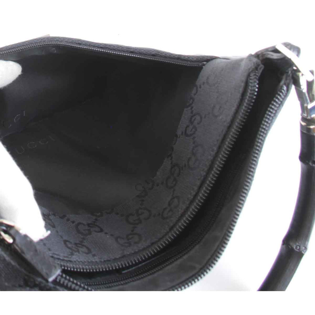 良品『USED』 
GUCCI グッチ 
 001・3870 001274 ハンドバッグ 
バンブー/GGキャンバス ブラック