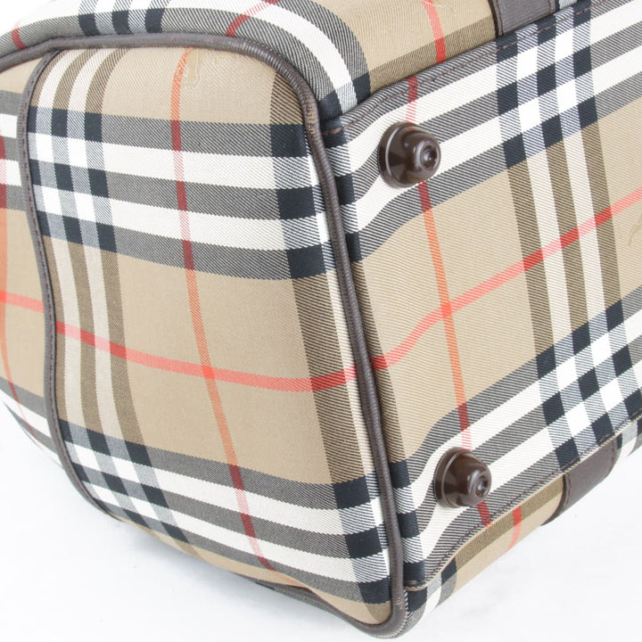 『USED』 
BURBERRY バーバリー 
 ミニボストンバッグ 
キャンバス ブラウン
