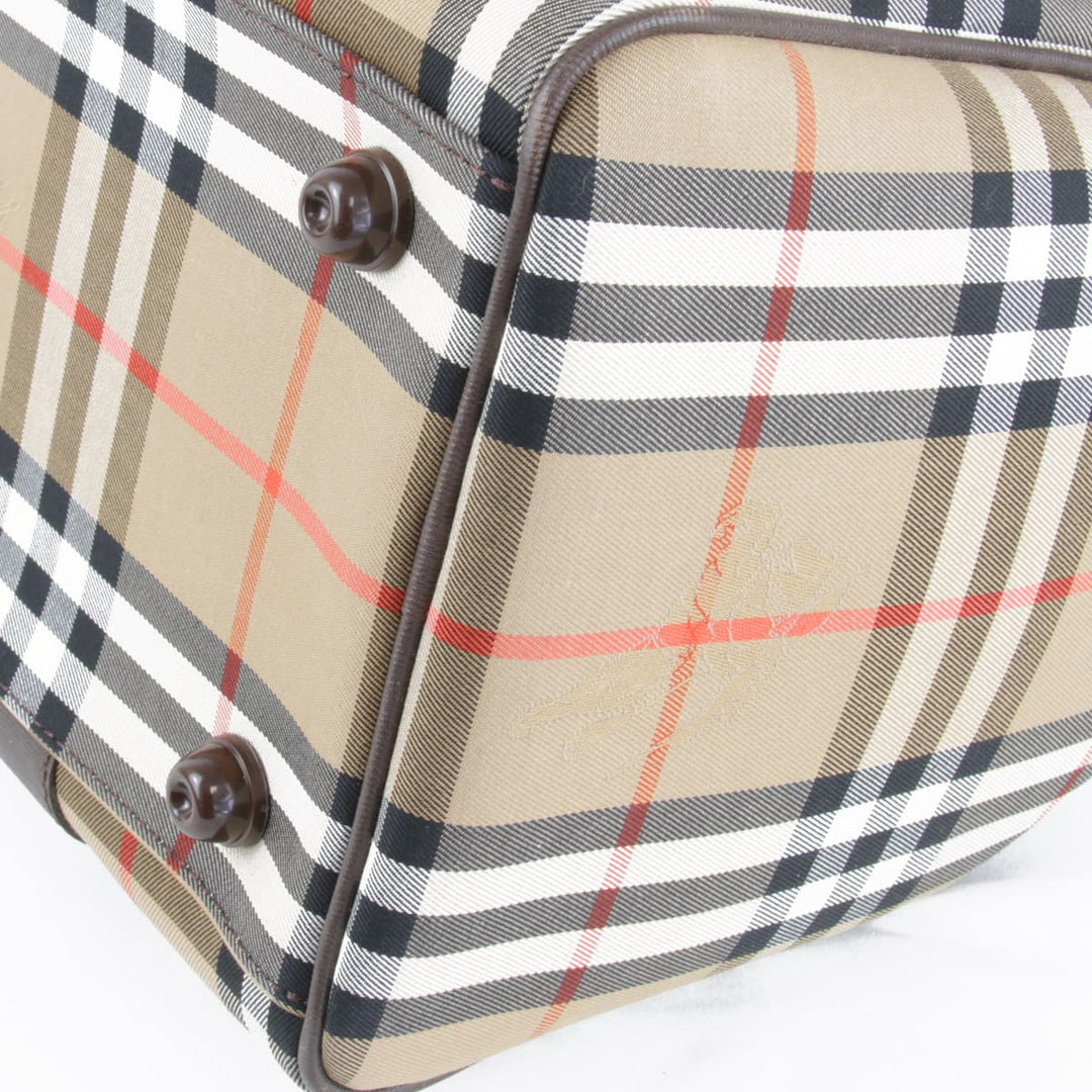 『USED』 
BURBERRY バーバリー 
 ミニボストンバッグ 
キャンバス ブラウン
