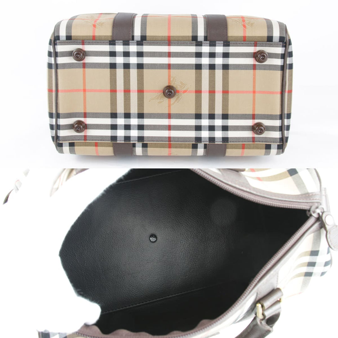 『USED』 
BURBERRY バーバリー 
 ミニボストンバッグ 
キャンバス ブラウン