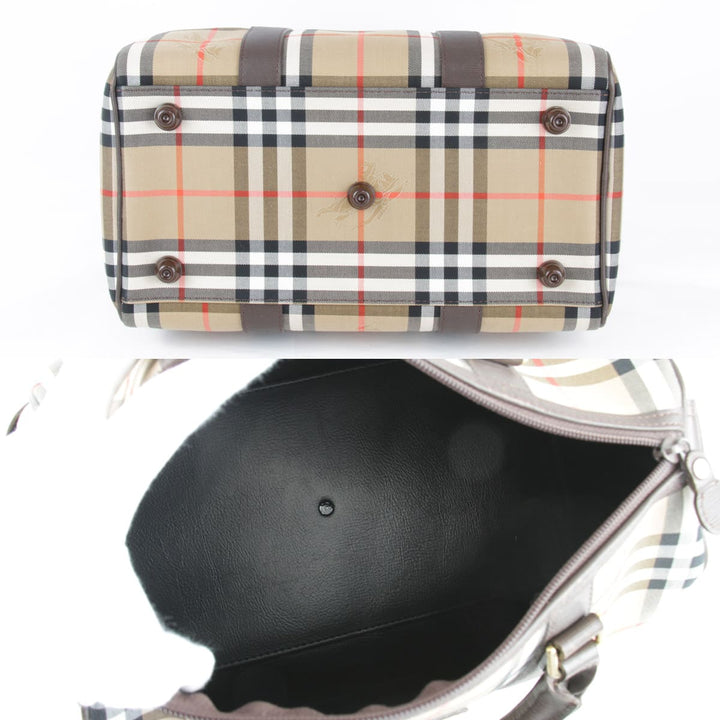 『USED』 
BURBERRY バーバリー 
 ミニボストンバッグ 
キャンバス ブラウン