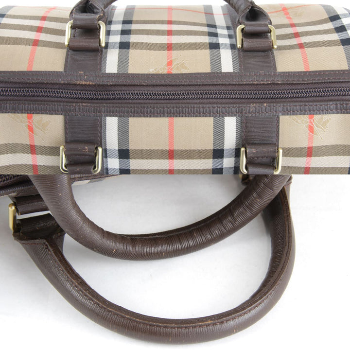 『USED』 
BURBERRY バーバリー 
 ミニボストンバッグ 
キャンバス ブラウン