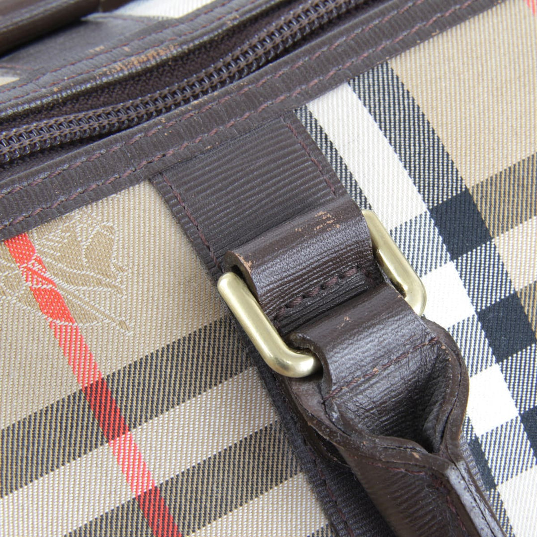 『USED』 
BURBERRY バーバリー 
 ミニボストンバッグ 
キャンバス ブラウン