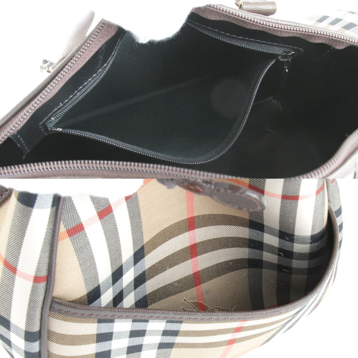 『USED』 
BURBERRY バーバリー 
 ミニボストンバッグ 
キャンバス ブラウン