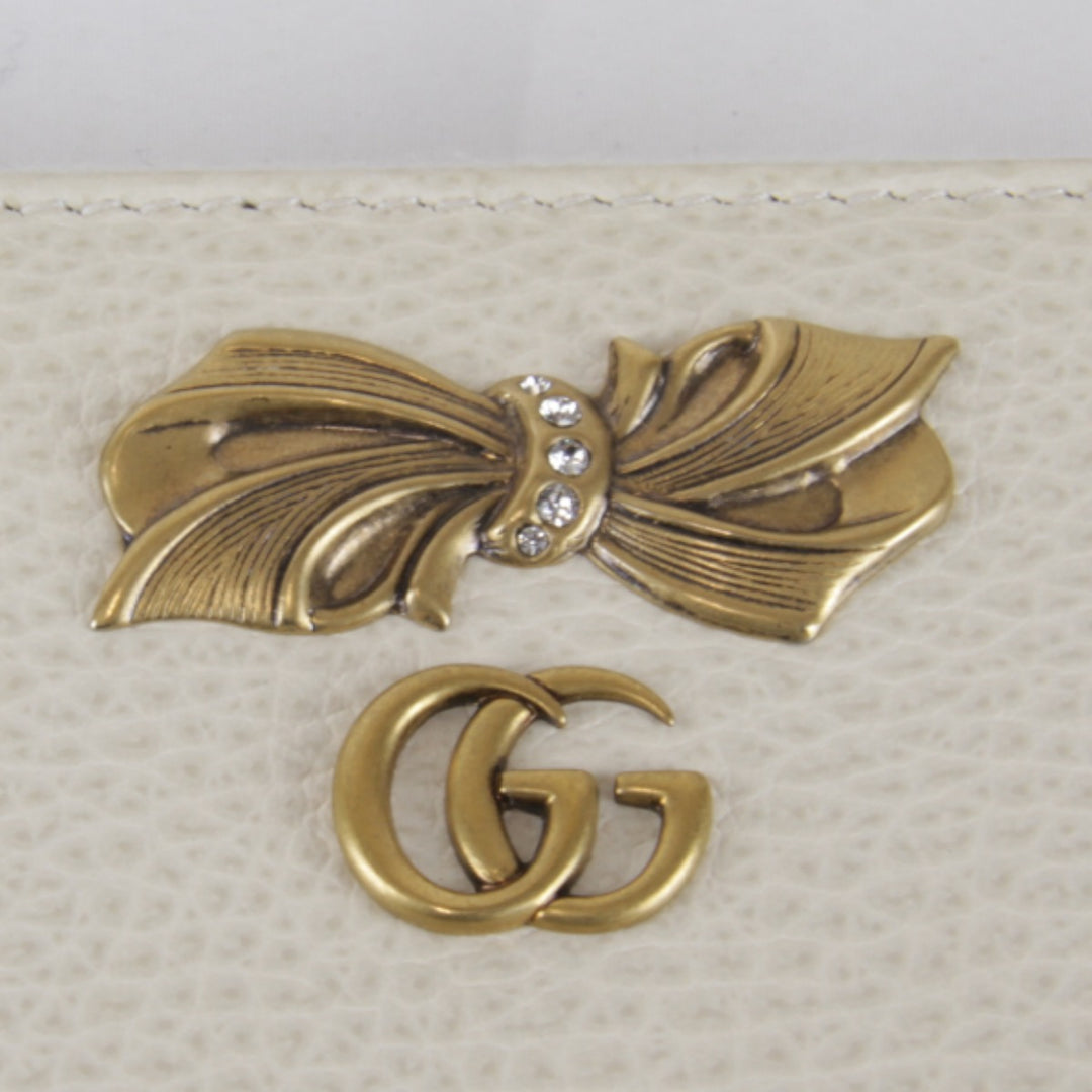 【価格改定】良品『USED』 
GUCCI グッチ 
 GGマーモント ラウンドファスナー 524291・525040 長財布 
レザー ホワイト