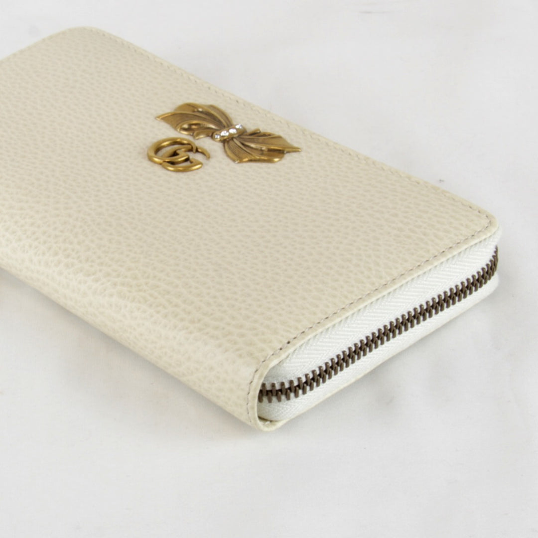 【価格改定】良品『USED』 
GUCCI グッチ 
 GGマーモント ラウンドファスナー 524291・525040 長財布 
レザー ホワイト