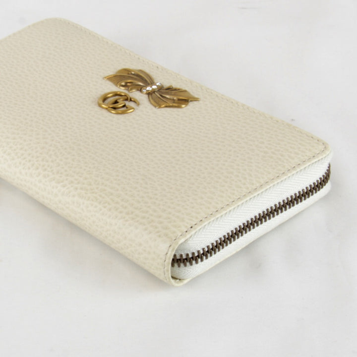 【価格改定】良品『USED』 
GUCCI グッチ 
 GGマーモント ラウンドファスナー 524291・525040 長財布 
レザー ホワイト