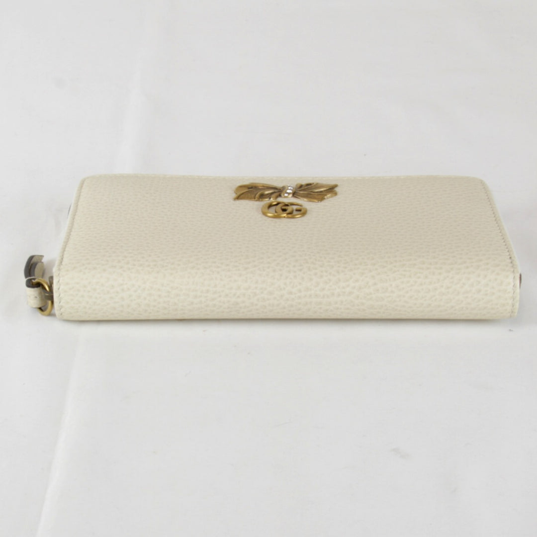 【価格改定】良品『USED』 
GUCCI グッチ 
 GGマーモント ラウンドファスナー 524291・525040 長財布 
レザー ホワイト