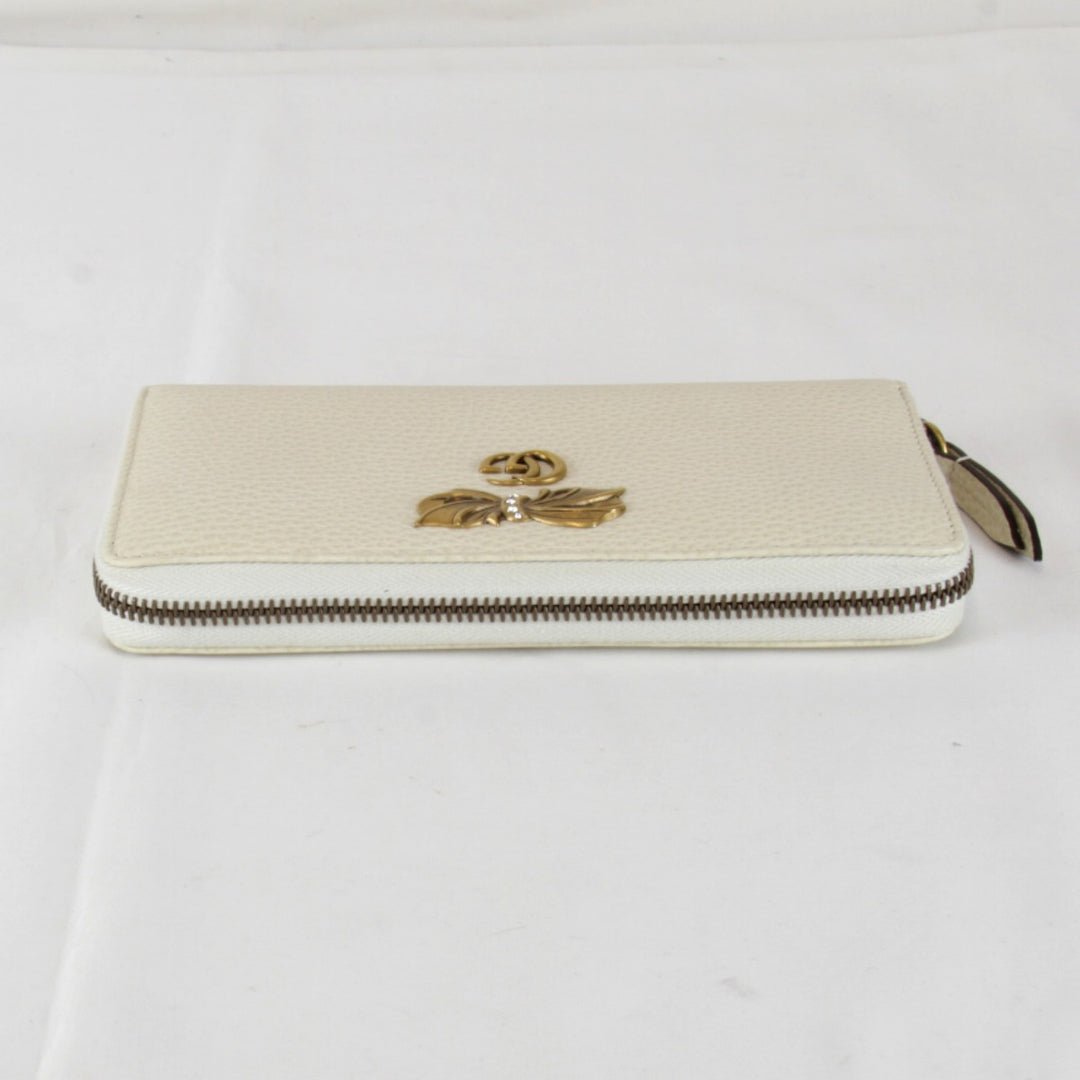 【価格改定】良品『USED』 
GUCCI グッチ 
 GGマーモント ラウンドファスナー 524291・525040 長財布 
レザー ホワイト
