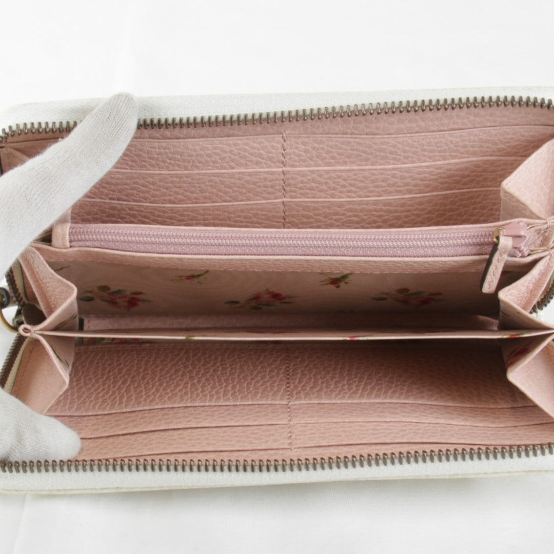 【価格改定】良品『USED』 
GUCCI グッチ 
 GGマーモント ラウンドファスナー 524291・525040 長財布 
レザー ホワイト