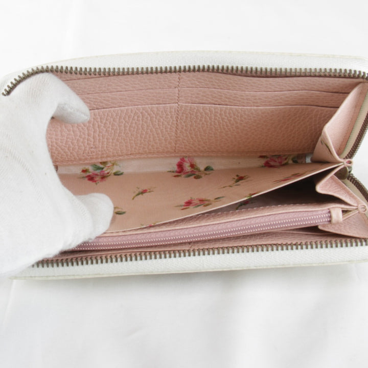 【価格改定】良品『USED』 
GUCCI グッチ 
 GGマーモント ラウンドファスナー 524291・525040 長財布 
レザー ホワイト
