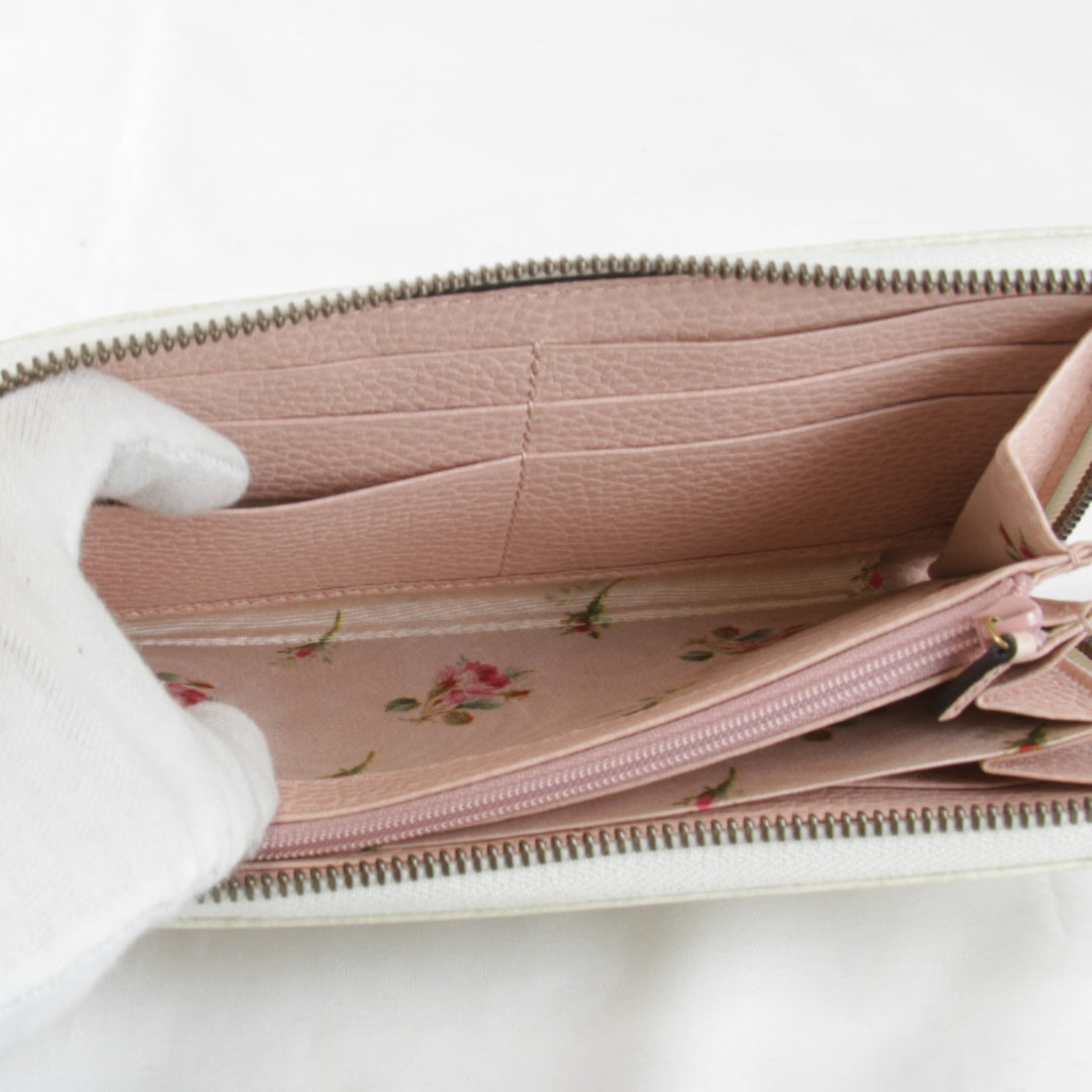 【価格改定】良品『USED』 
GUCCI グッチ 
 GGマーモント ラウンドファスナー 524291・525040 長財布 
レザー ホワイト