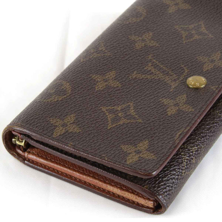 『USED』 
LOUIS VUITTON ルイ・ヴィトン 
 ポルトモネビエトレゾール M61730 二つ折り財布 
モノグラムキャンバス ブラウン