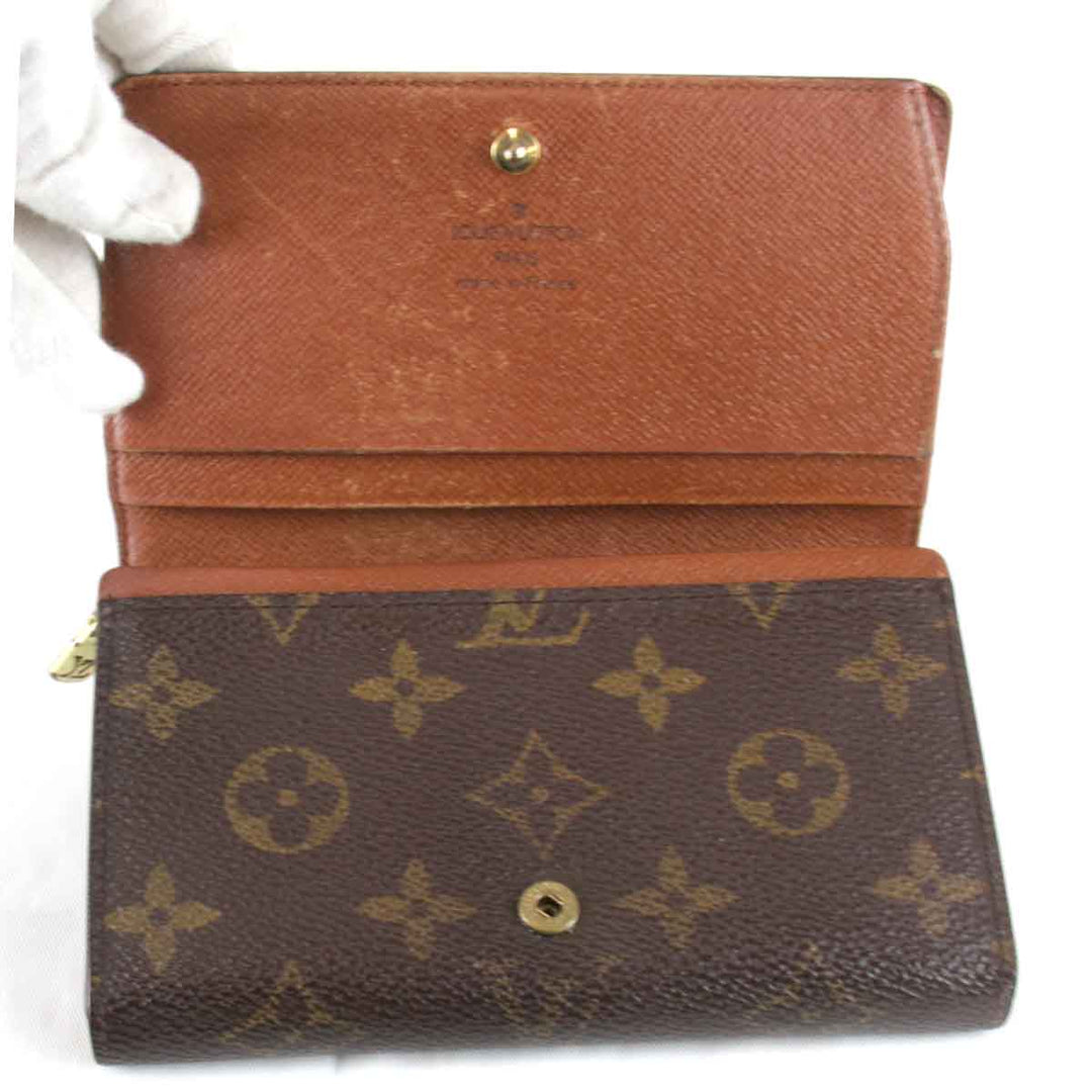 『USED』 
LOUIS VUITTON ルイ・ヴィトン 
 ポルトモネビエトレゾール M61730 二つ折り財布 
モノグラムキャンバス ブラウン