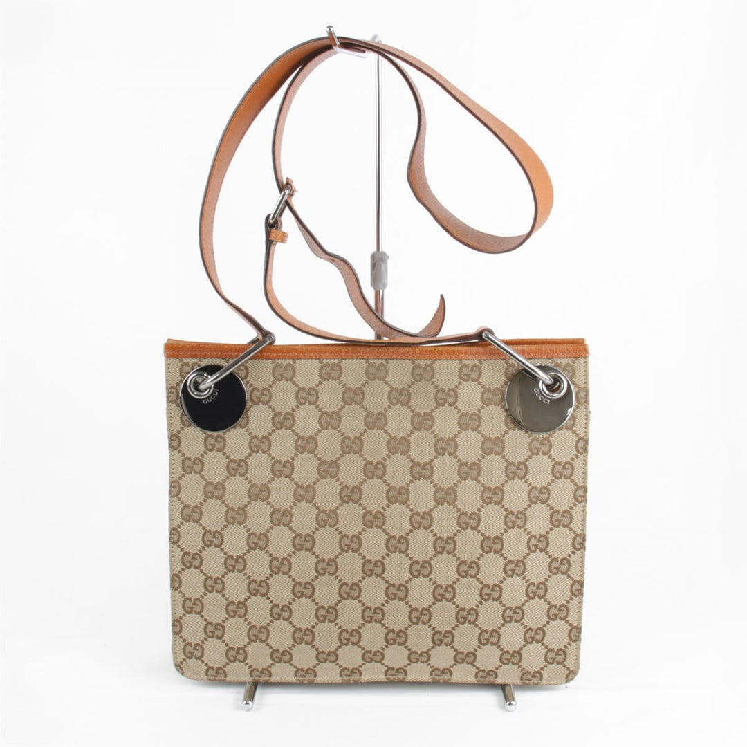 『USED』 
GUCCI グッチ 
 120841 200047 ショルダーバッグ 
GGキャンバス ベージュ