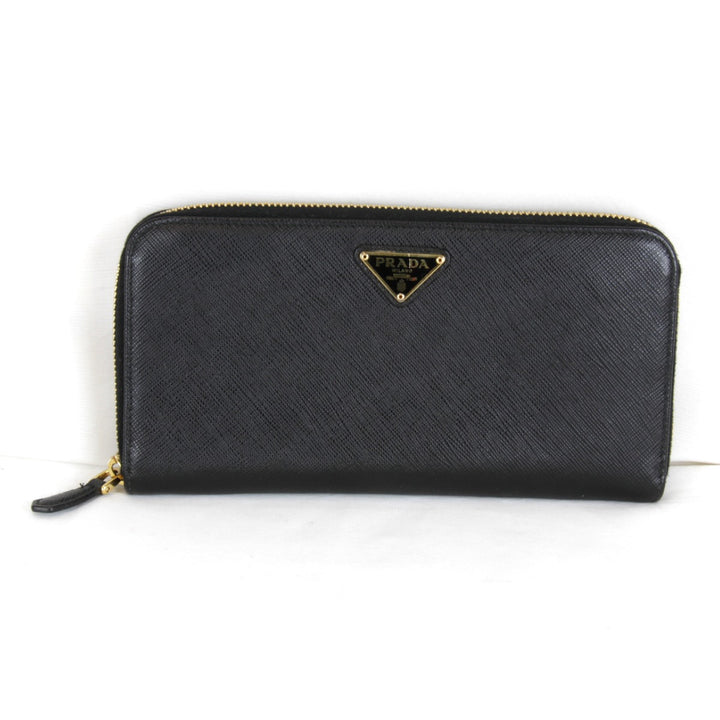 【価格改定】美品『USED』 
PRADA プラダ 
 サフィアーノラウンドファスナー 長財布 
レザー ブラック