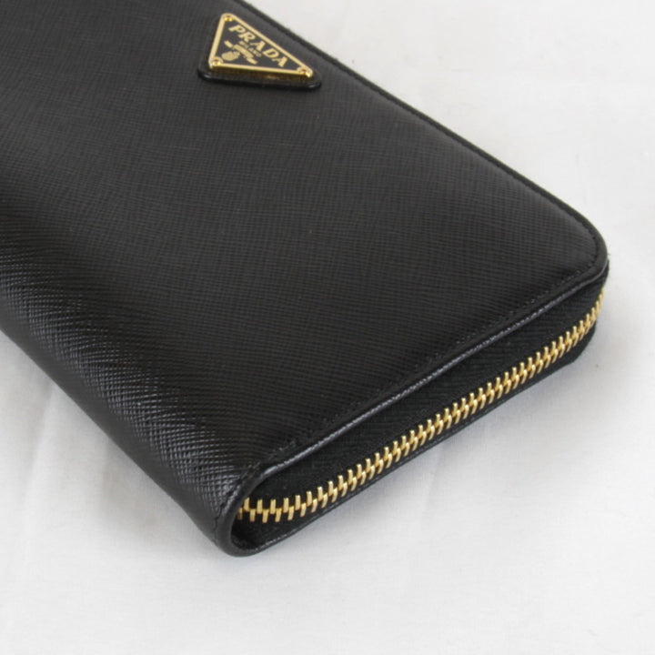 【価格改定】美品『USED』 
PRADA プラダ 
 サフィアーノラウンドファスナー 長財布 
レザー ブラック