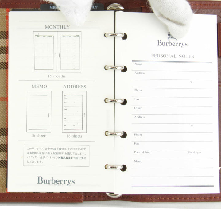 『USED』 
BURBERRY バーバリー 
 手帳カバー 
キャンバス/レザー  ベージュ