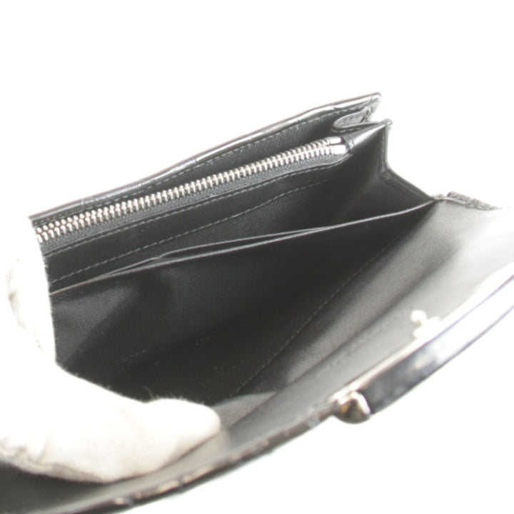 『USED』 
Christian Dior クリスチャンディオール 
 型押し 長財布 
レザー/PVC ブラック