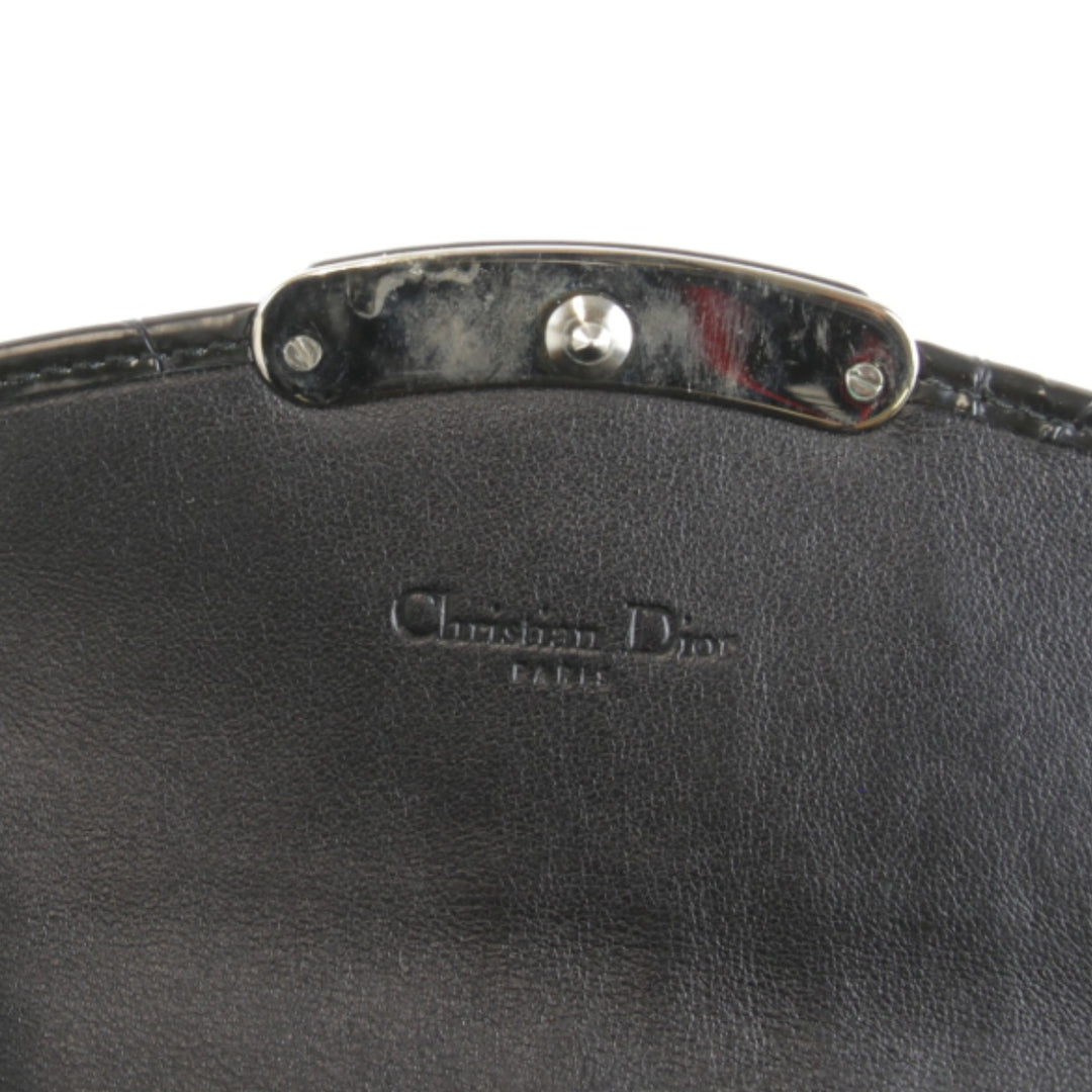 『USED』 
Christian Dior クリスチャンディオール 
 型押し 長財布 
レザー/PVC ブラック