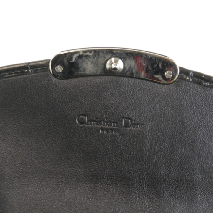 『USED』 
Christian Dior クリスチャンディオール 
 型押し 長財布 
レザー/PVC ブラック