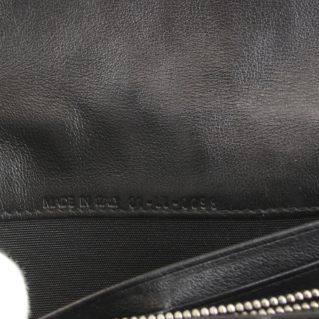 『USED』 
Christian Dior クリスチャンディオール 
 型押し 長財布 
レザー/PVC ブラック