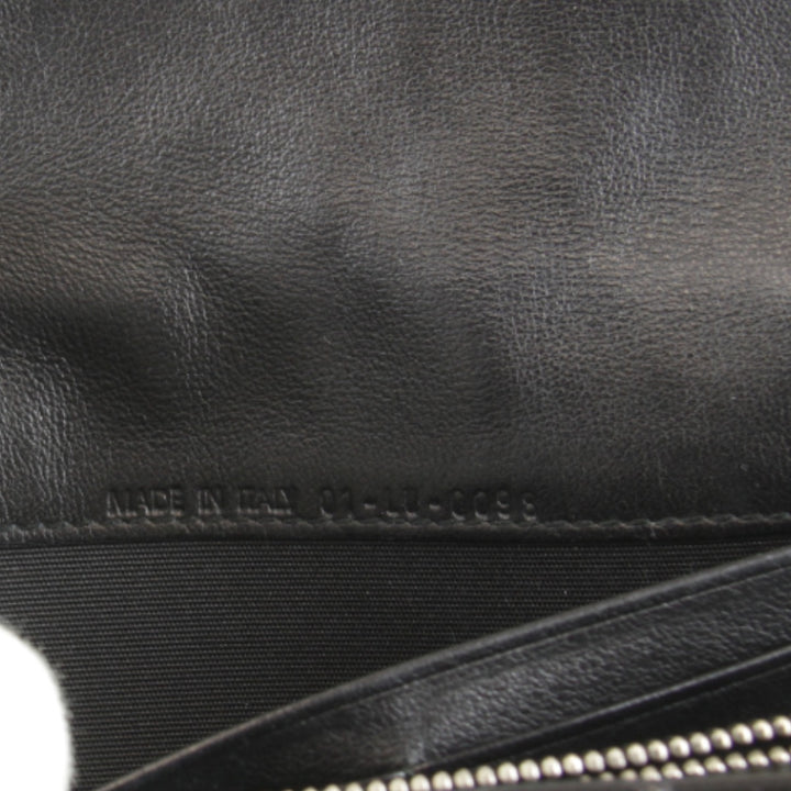『USED』 
Christian Dior クリスチャンディオール 
 型押し 長財布 
レザー/PVC ブラック