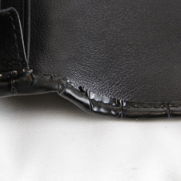 『USED』 
Christian Dior クリスチャンディオール 
 型押し 長財布 
レザー/PVC ブラック