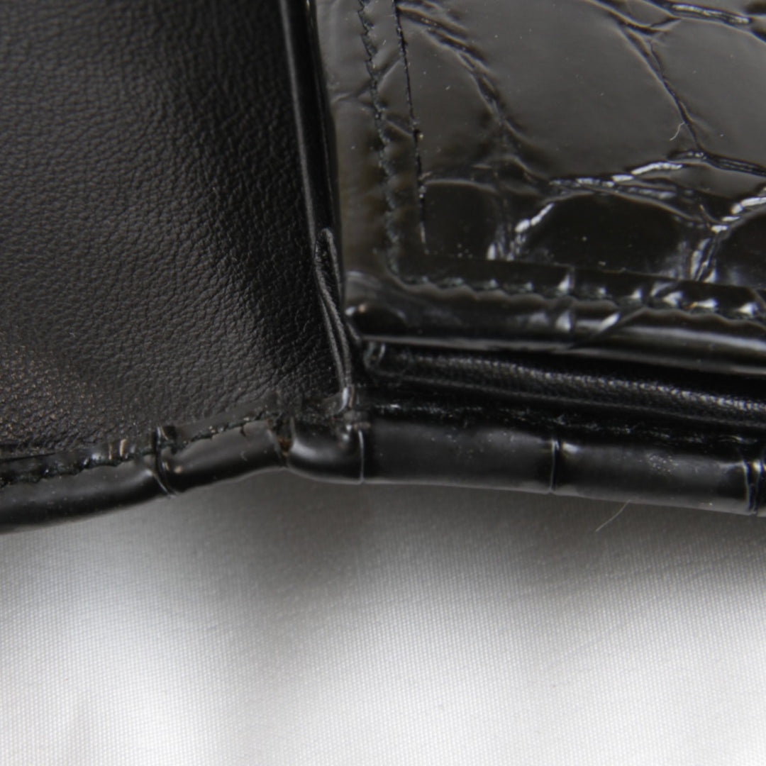 『USED』 
Christian Dior クリスチャンディオール 
 型押し 長財布 
レザー/PVC ブラック