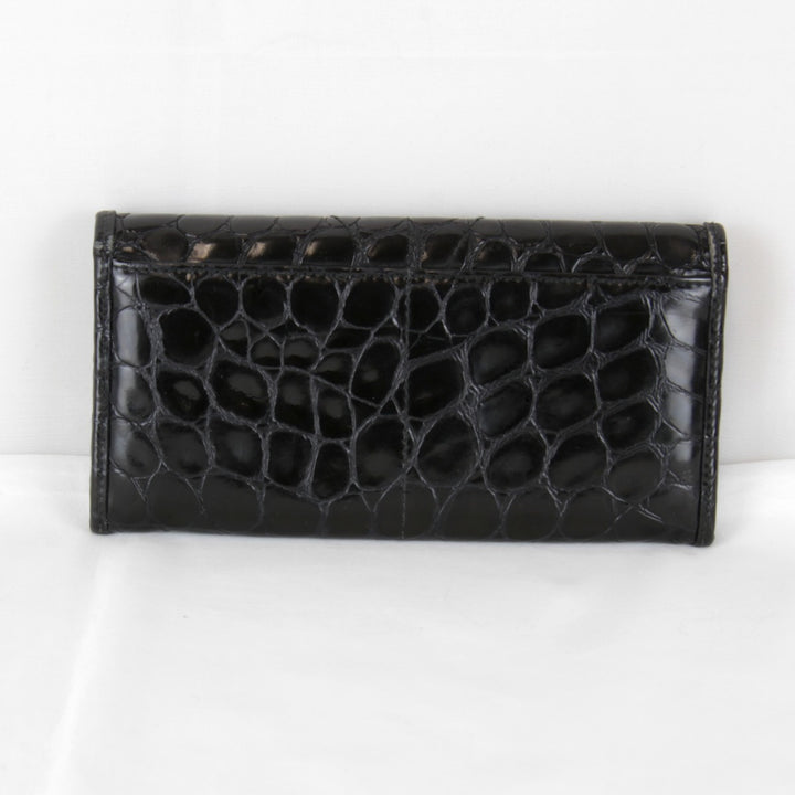 『USED』 
Christian Dior クリスチャンディオール 
 型押し 長財布 
レザー/PVC ブラック