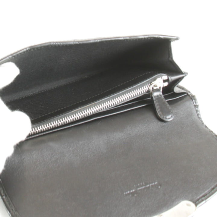 『USED』 
Christian Dior クリスチャンディオール 
 型押し 長財布 
レザー/PVC ブラック