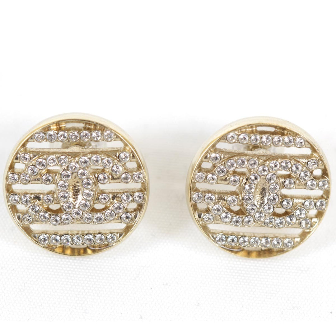 美品『USED』 メタル 
CHANEL  ココマーク ラインストーン ピアス クルーズ ピアス