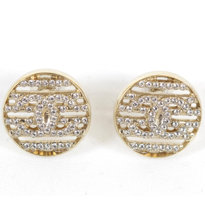美品『USED』 メタル 
CHANEL  ココマーク ラインストーン ピアス クルーズ ピアス