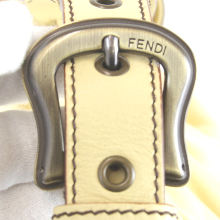 美品『USED』 
FENDI フェンディ 
 ワンショルダーバッグ ハンドバッグ 
レザー イエロー ギャザー