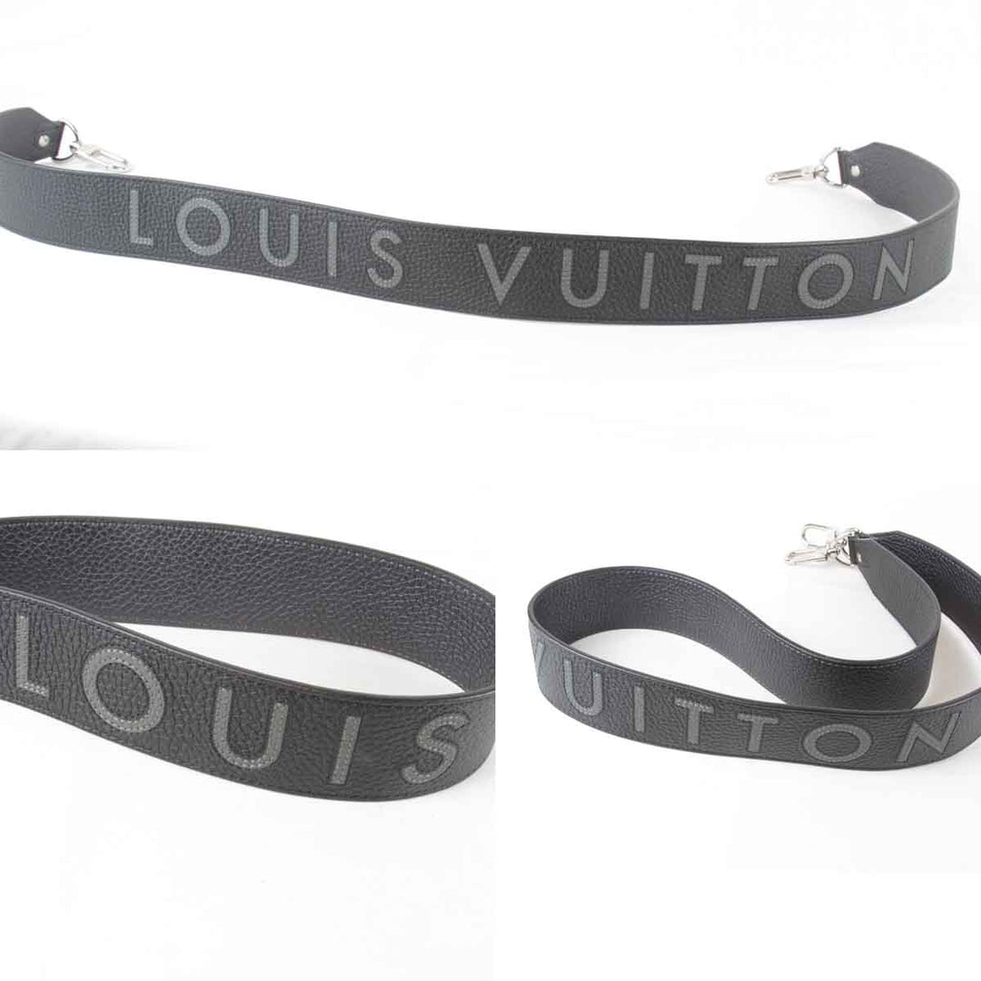 美品『USED』 
LOUIS VUITTON ルイ・ヴィトン 
 ロゴ ショルダーストラップ 
カーフレザー ブラック